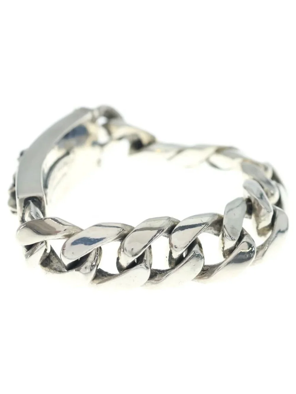 Chrome Hearts ID Floral Cross ID Classic Link Bracelet Silver